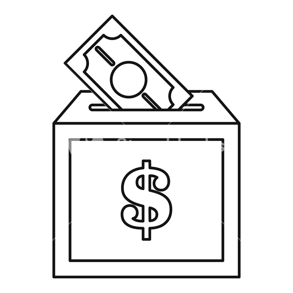 1000x1000 Donation Box Icon Outline Illustration Of Donation Box Vector