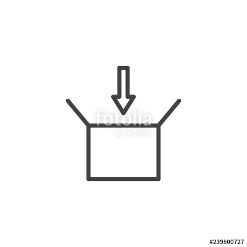 500x500 Add To Package Box Outline Icon Linear Style Sign For Mobile