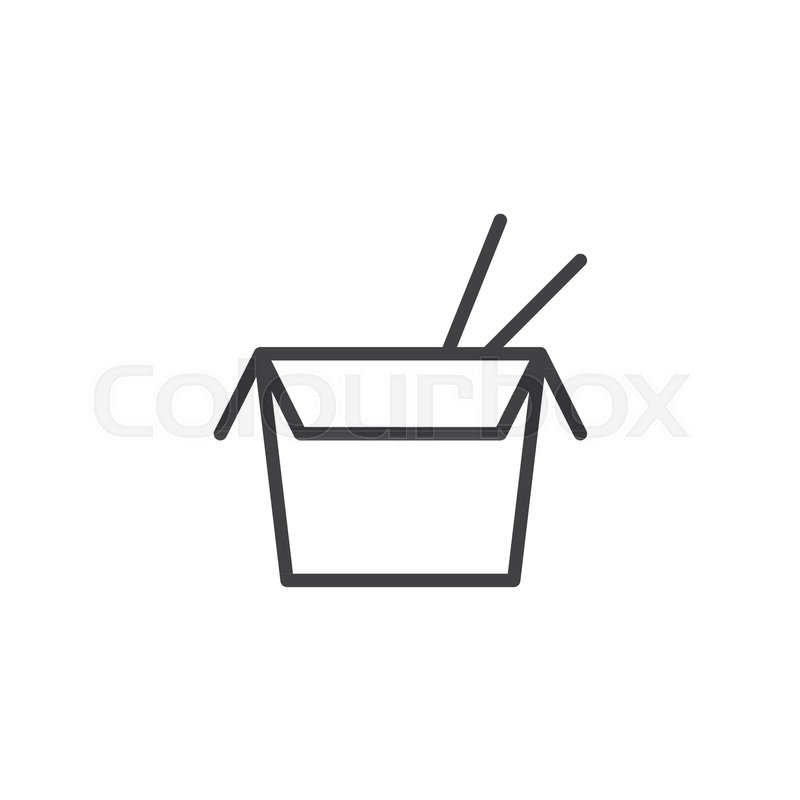 800x800 Asian Food Box Outline Icon Linear Stock Vector Colourbox
