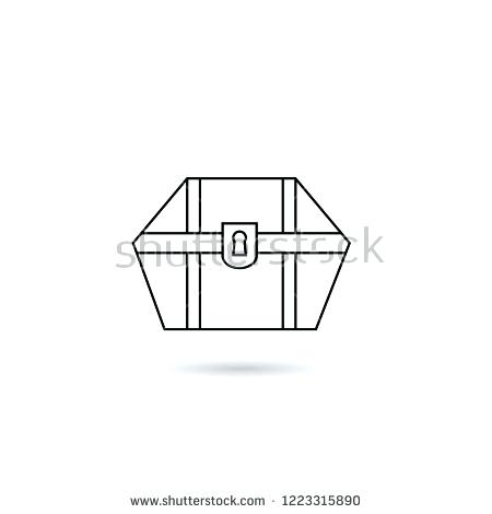 450x470 Treasure Chest Outline Treasure Chest Line Art Icon Set Logo