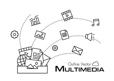 450x322 Multimedia Box Outline Style Royalty Free Vector Graphics