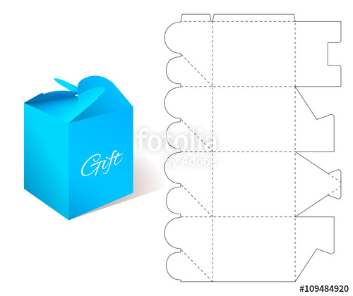 Gift Paper Box With Blueprint Template Illustration Of Gift Craft 500x420 Gift Paper Box With Blueprint Template Illustration Of Gift Craft