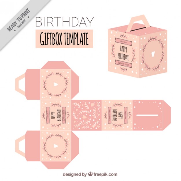 Pink Birthday Giftbox Template Vector Free Download 626x626 Pink Birthday Giftbox Template Vector Free Download