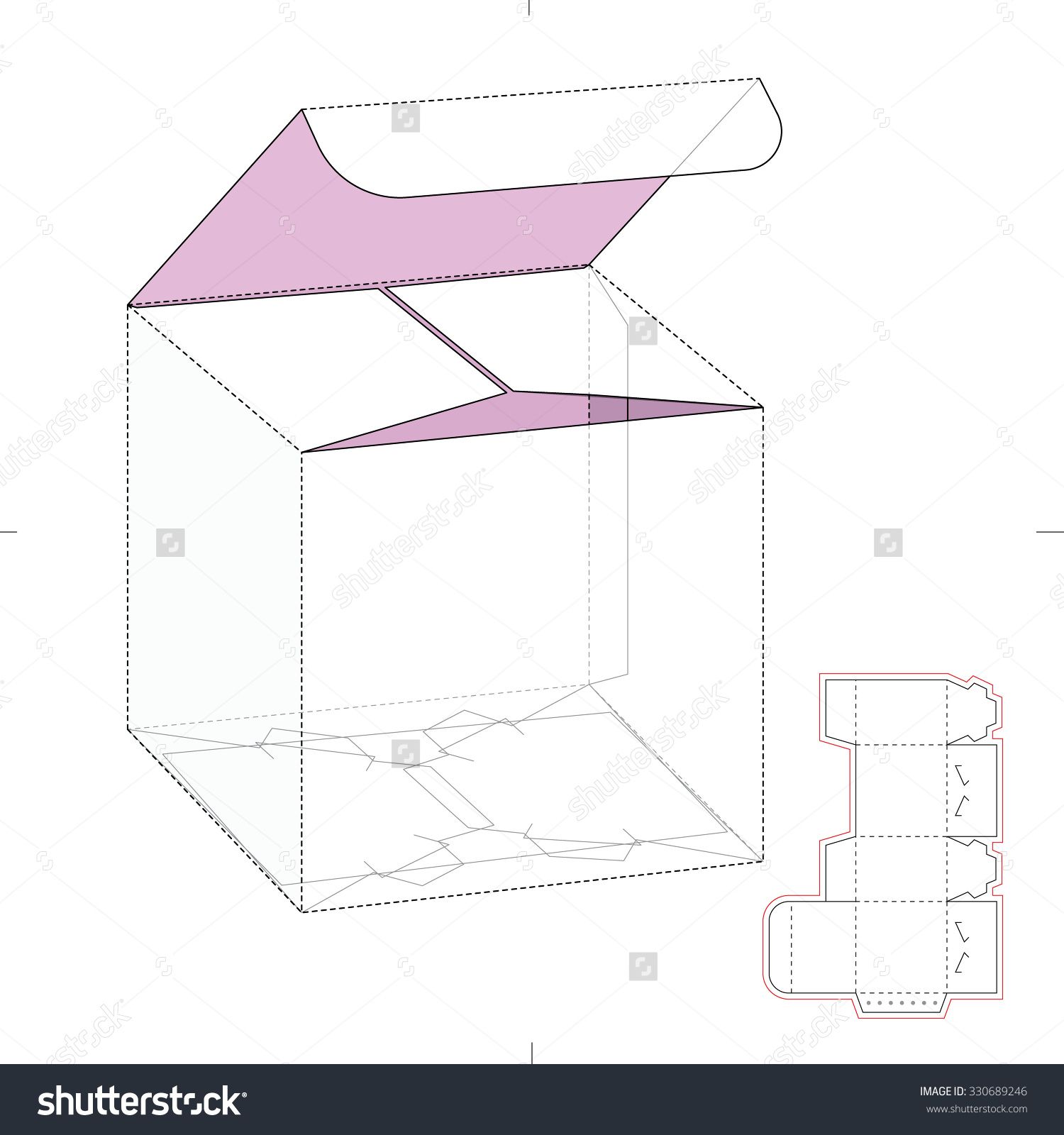 Retail Cube Box With Die Line Template Stock Vector Illustration 1500x1600 Retail Cube Box With Die Line Template Stock Vector Illustration