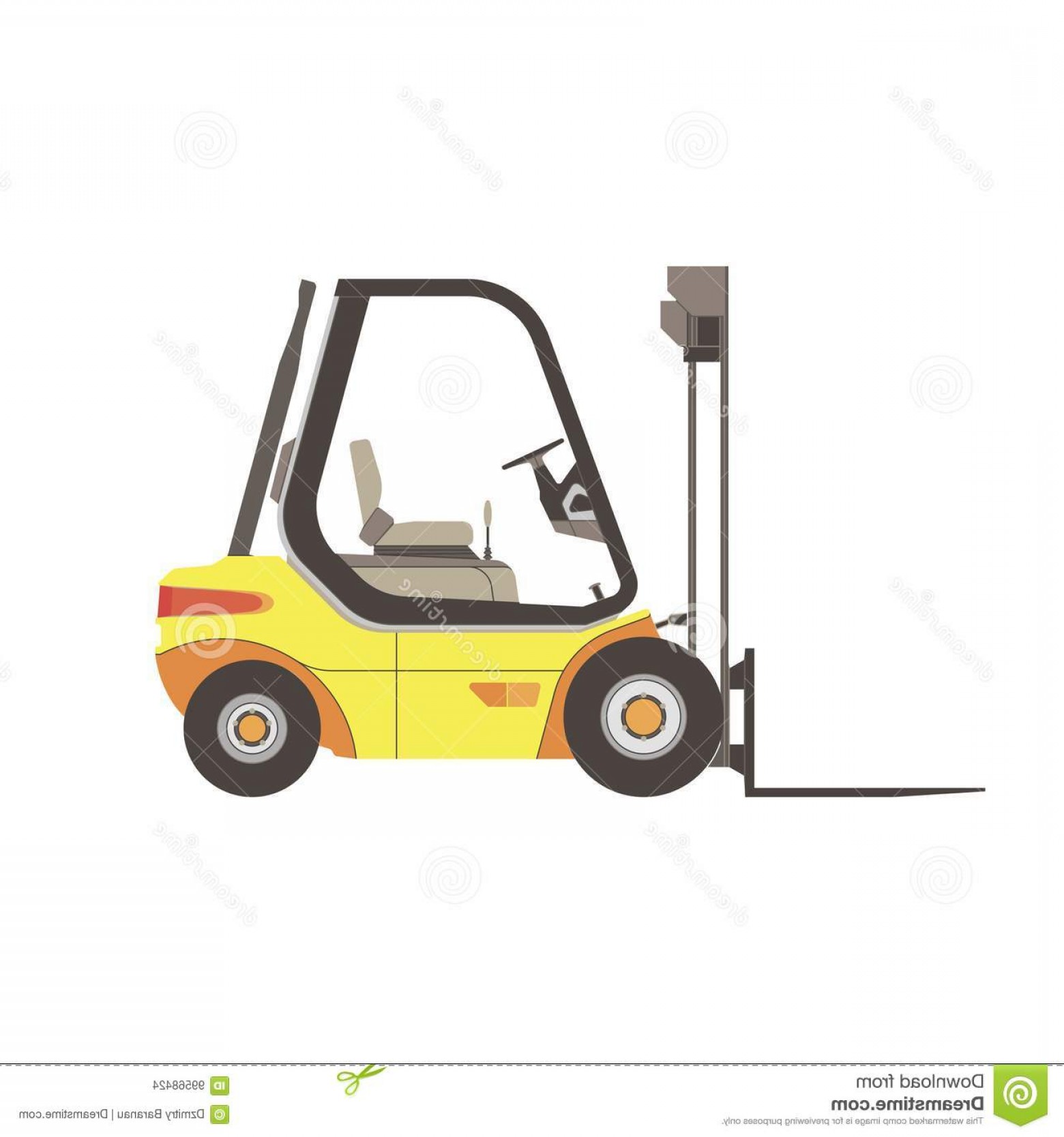 1560x1668 Stock Illustration Forklift Truck Vector Warehouse Isolated