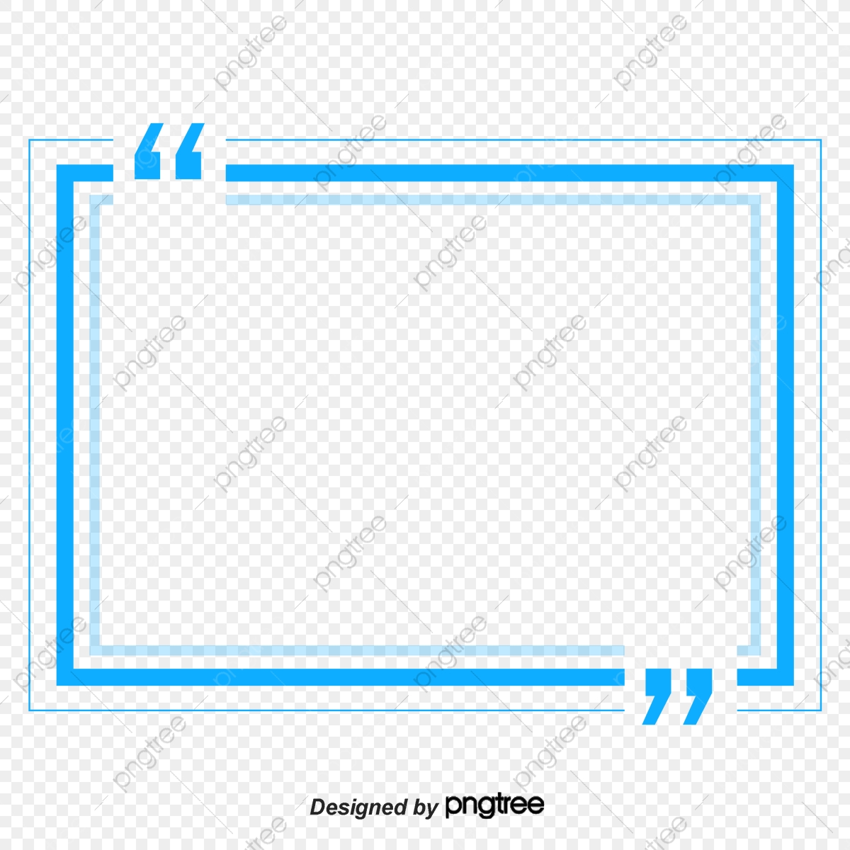 1200x1200 Blue Rectangle Title Box, Vector Png, Green Border, Linear Png