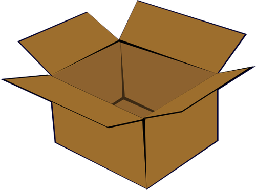 500x371 Cardboard Box Vector Clip Art