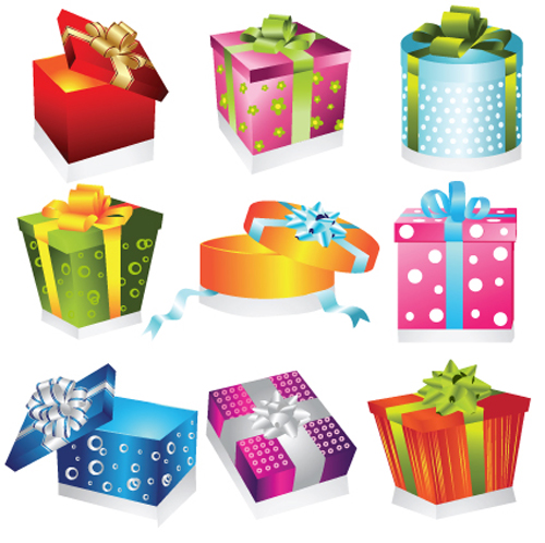 500x498 Vivid Colored Gifts Box Vector Graphics Free Download