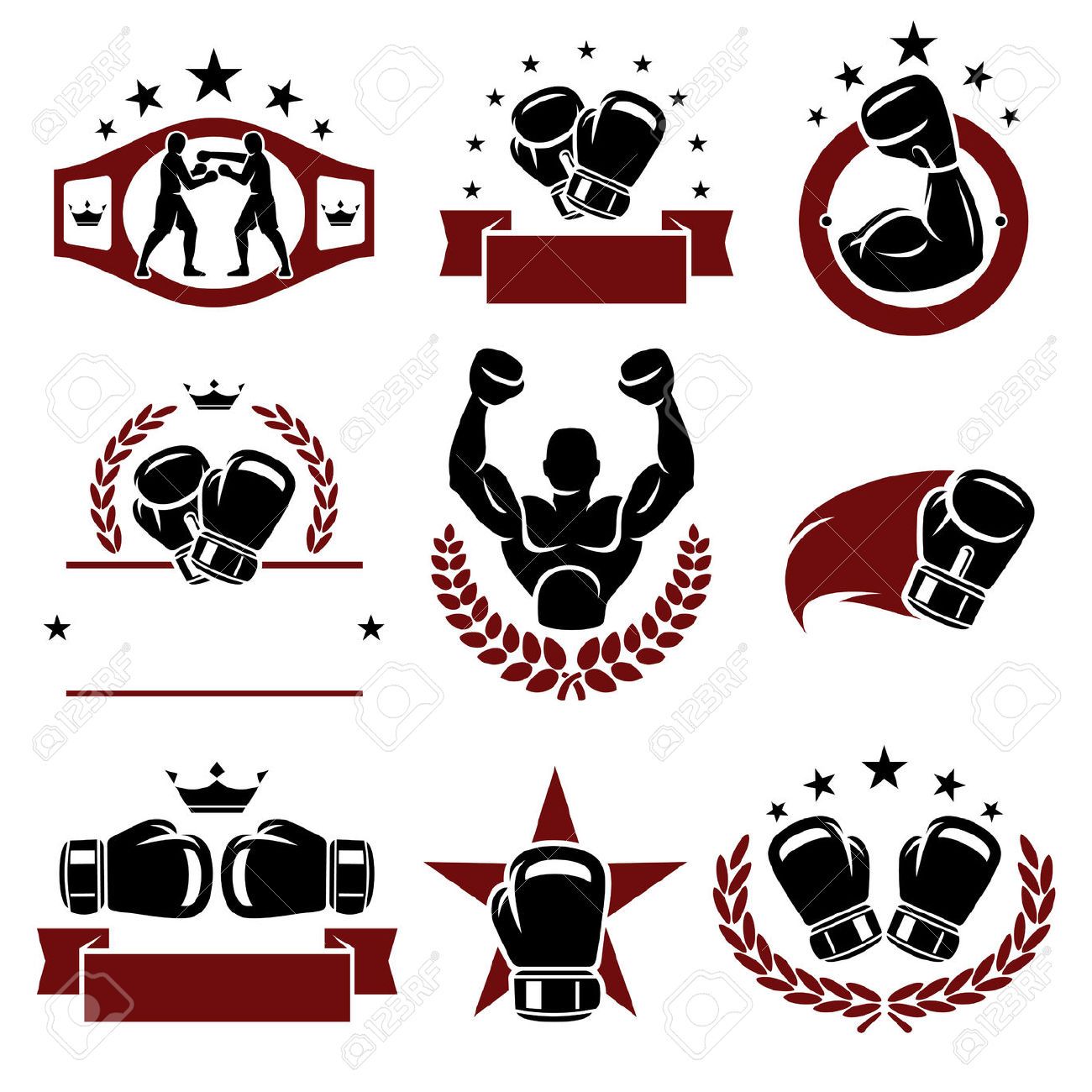 1300x1300 Boxing Gloves Silhouette Vector