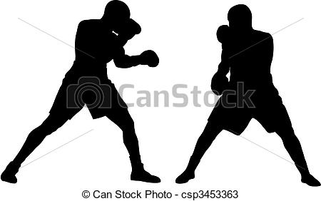 450x282 Boxeo, Resumen, Hombres, Siluetas, Vector