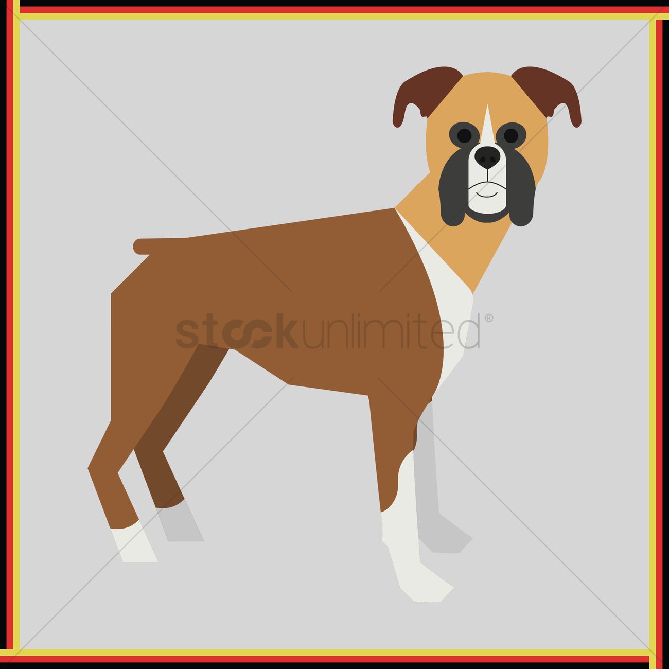 1300x1300 Boxer Dog Vector Image