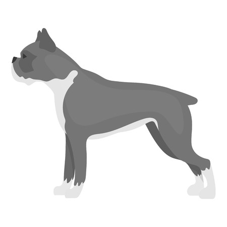 450x450 Boxer Dog Vector Illustration Icon In Monochrome Design Royalty