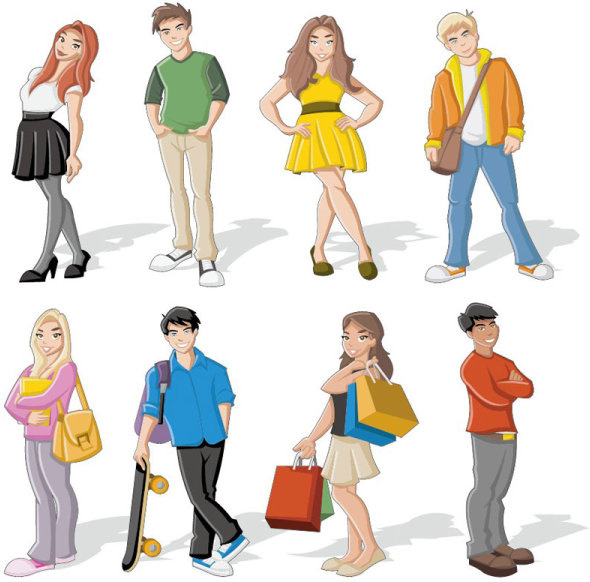 590x582 Different Cartoon Boys And Girls Vector Free Vector