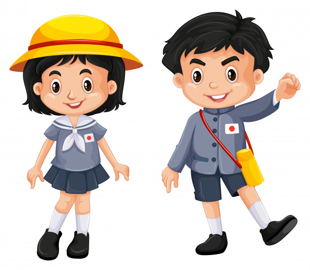 626x545 Japanese Boy And Girl In School Uniform Vector Free Download