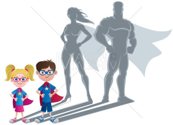 570x413 Kids Superhero Concept Vector Illustration Child Kid Boy Etsy