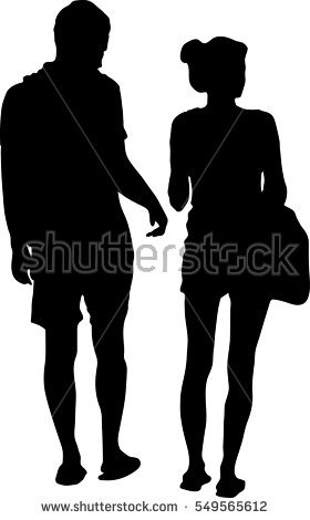 280x470 Boy And Girl Vector Silhouette