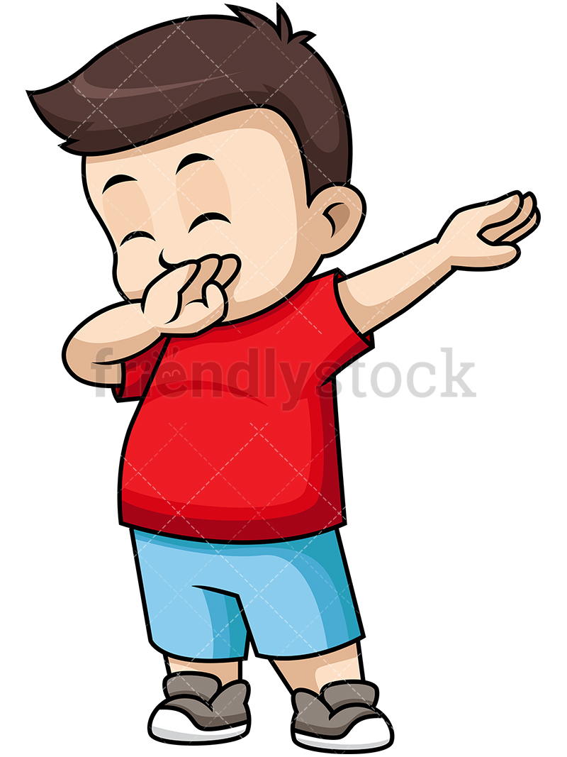 800x1067 Dabbing Little Boy Cartoon Vector Clipart