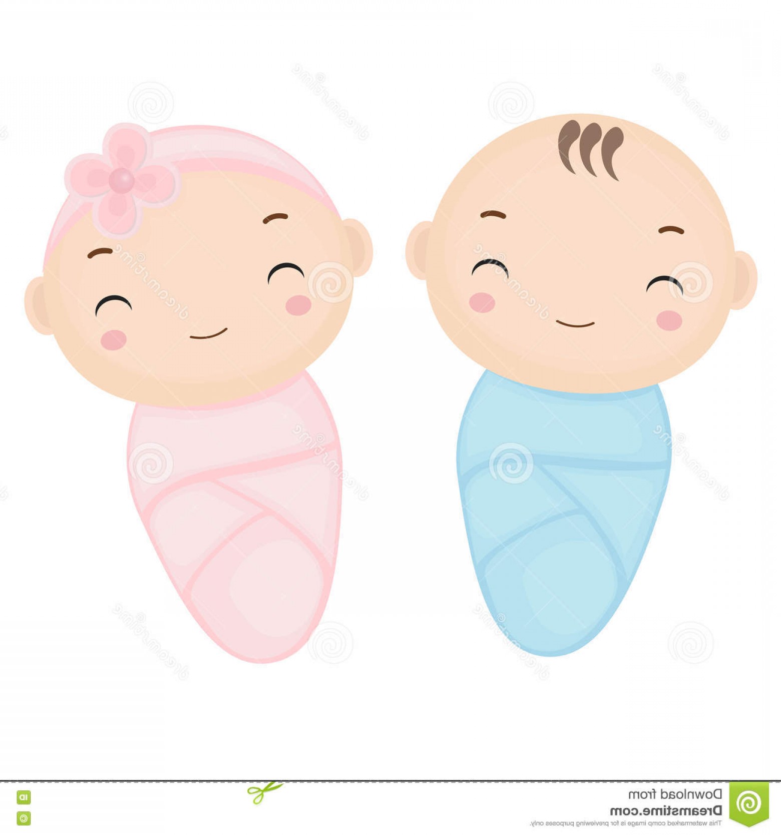 1560x1668 Stock Illustration Cute Cartoon Twin Baby Baby Boy Baby Girl