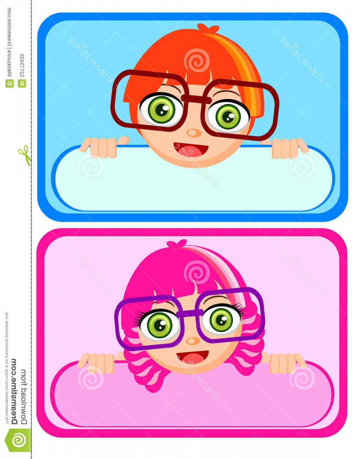 Stock Illustration Name Tag Kids Cute Boy Girl Cartoon Vector 1209x1560 Stock Illustration Name Tag Kids Cute Boy Girl Cartoon Vector