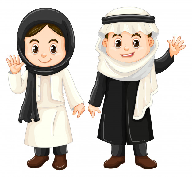 Boy And Girl In Kuwait Costumes Vector Free Download 626x578 Boy And Girl In Kuwait Costumes Vector Free Download