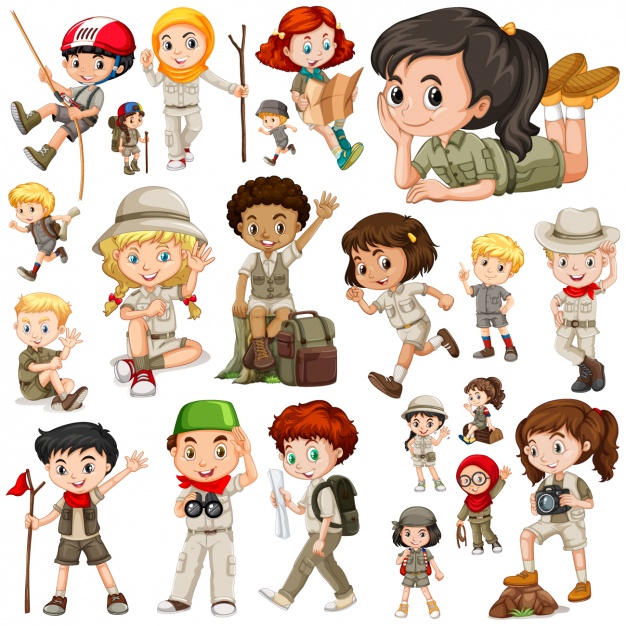 626x626 Girl And Boy Scouts Collection Vector Premium Download