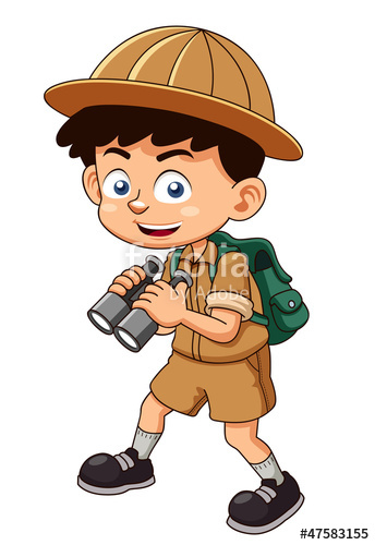 344x500 Illustration Of Boy Scout With Binoculars Stock Image And Royalty