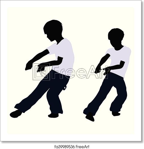 561x581 Free Art Print Of Boy Silhouette In Pulling Pose Vector