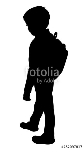 281x500 A Student Boy Silhouette Vector Stock Image And Royalty Free