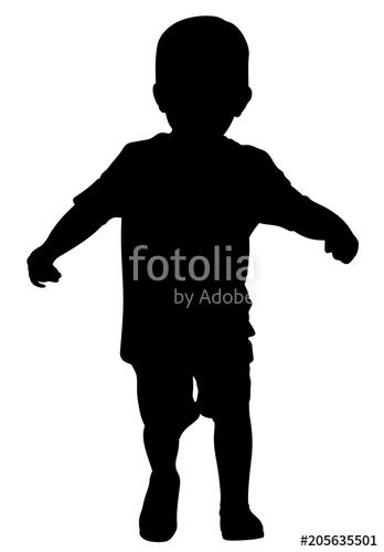 348x500 Happy Little Boy Vector Silhouette Stock Image And Royalty Free