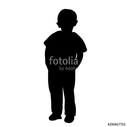 500x500 Silhouette Child, Boy Stock Image And Royalty Free Vector