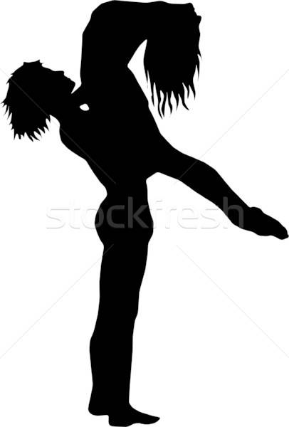 406x600 Ballet Dance Girl And Boy Silhouettes Vector Vector Illustration