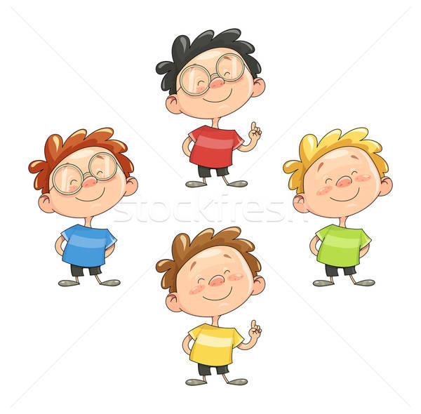 600x590 Cartoon Smiling Boy Vector Illustration Isolated Vector