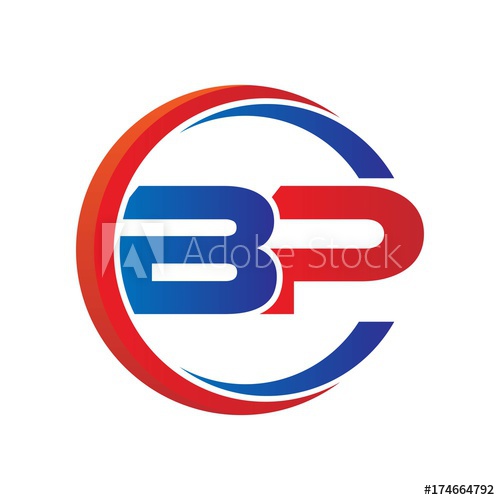500x500 Bp Logo Vector Modern Initial Swoosh Circle Blue And Red