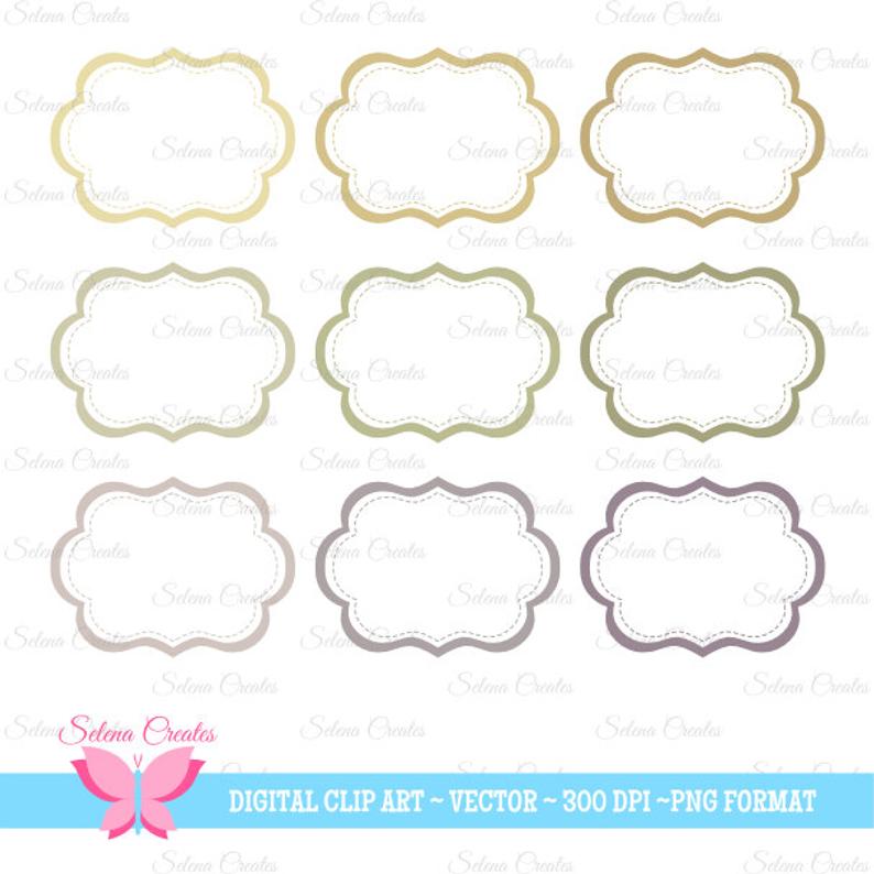 794x794 Bracket Frame Tag Clipart Neutral Colors Outlined Digital Etsy