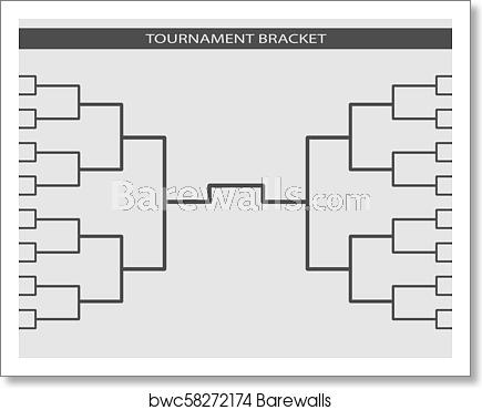 435x370 Tournament Bracket Vector Championship Template, Art Print