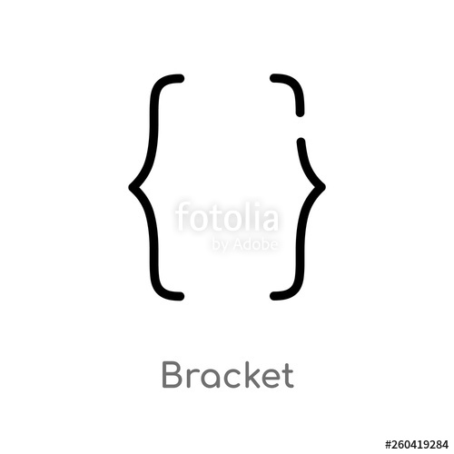 500x500 Outline Bracket Vector Icon Isolated Black Simple Line Element
