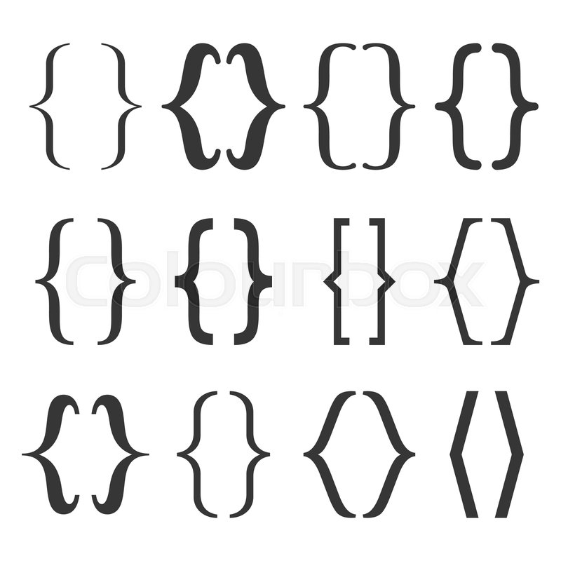 800x800 Bracket Set On White Background Stock Vector Colourbox