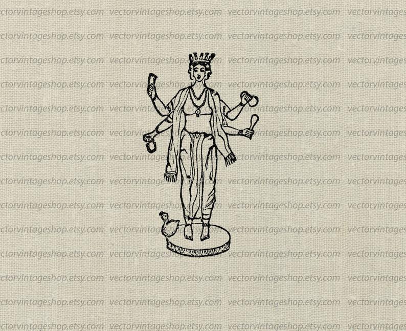 794x647 Brahma Vector Clip Art Graphic Instant Download Ancient Hindu Etsy