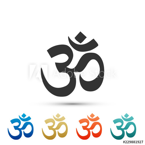 500x500 Om Or Aum Indian Sacred Sound Icon Isolated On White Background