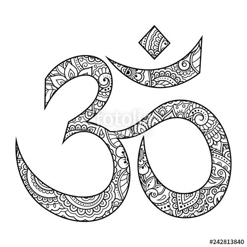 500x500 Om Or Aum Indian Sacred Sound The Symbol Of The Divine Triad