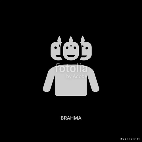 500x500 White Brahma Vector Icon On Black Background Modern Flat Brahma