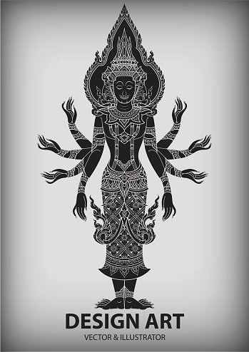 349x494 Brahma Layout Thai Outline Vector Premium Clipart