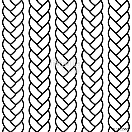 500x500 Black And White Braided Rope Seamless Pattern, Vector Stock Image