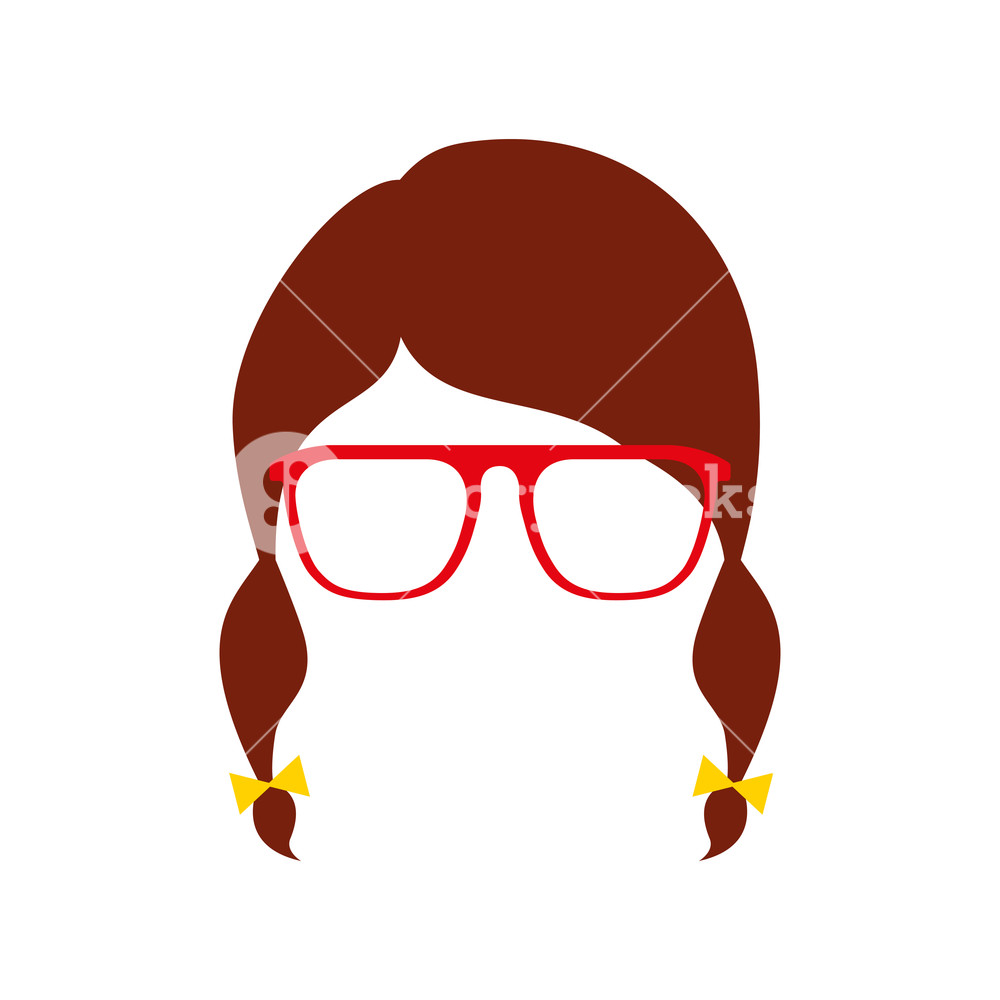 1000x1000 Hair Braid Glasses Isolted Design Vector Illustration Royalty Free