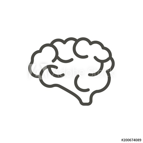 500x500 Bran Vector Outline Mind Line Human Brain Symbol