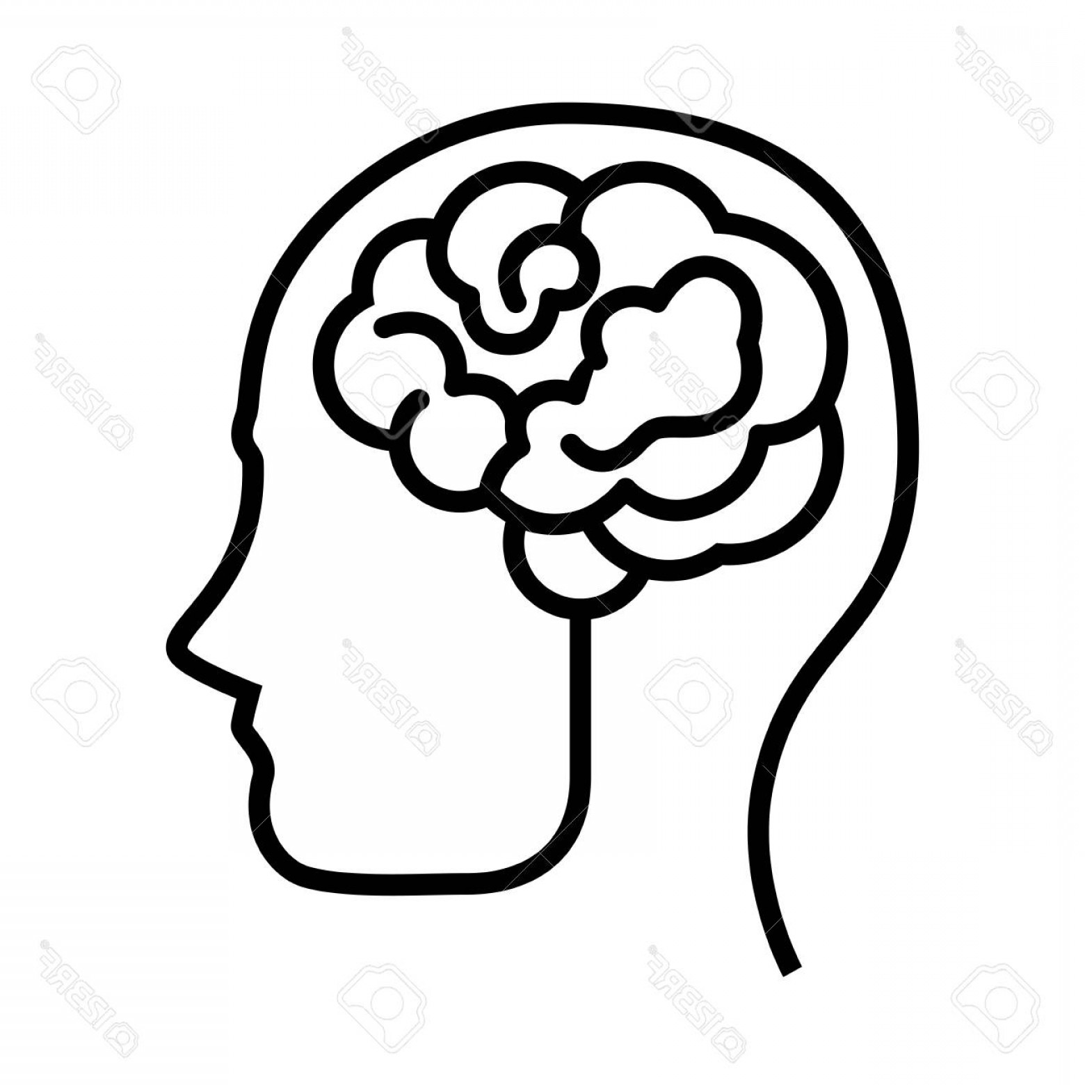 1560x1560 Photostock Vector Human Brain Symbol Icon Vector Illustration