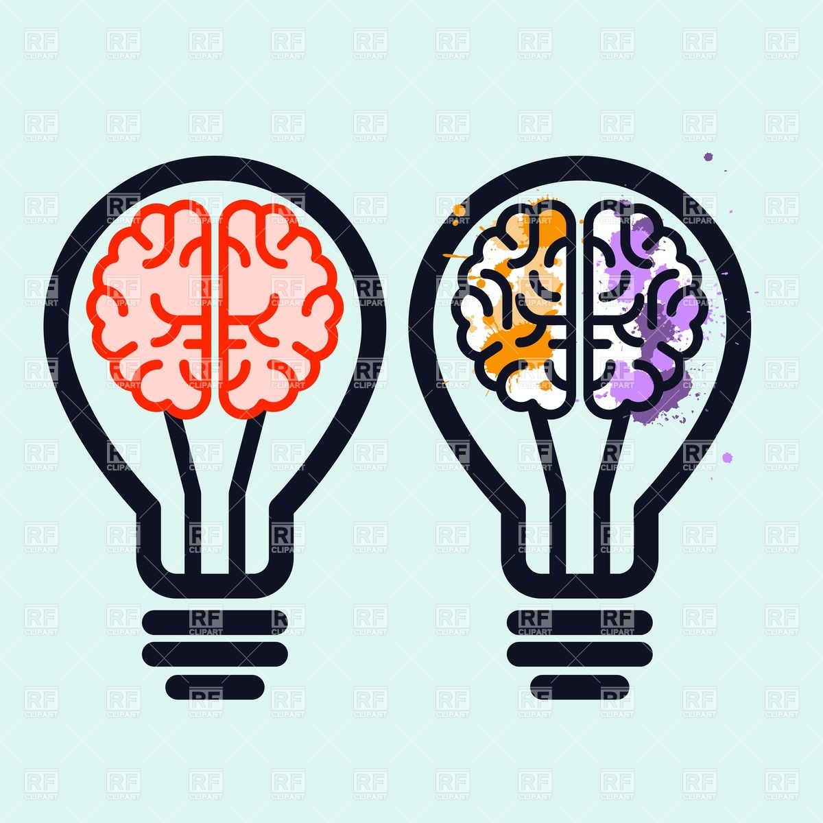 Light Bulb With Brain And Blots Inside 1200x1200 Light Bulb With Brain And Blots Inside