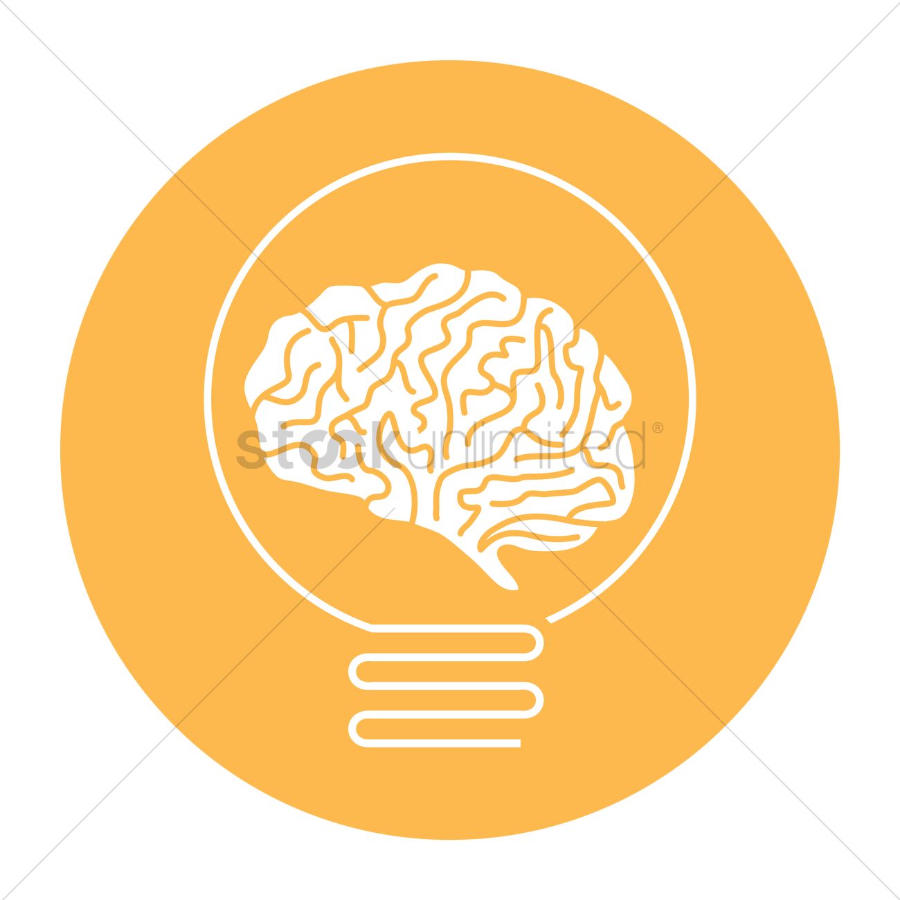 Brain And Light Bulb Vector Image 1300x1300 Brain And Light Bulb Vector Image