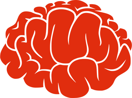 500x372 Red Silhouette Of A Brain Vector Image