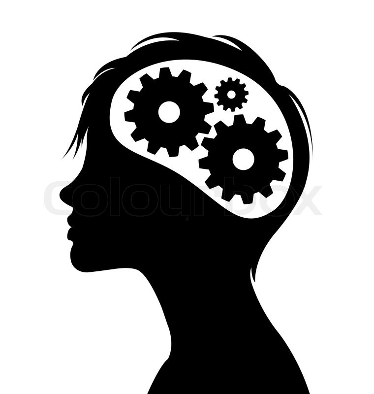 760x800 Woman Silhouette With Thinking Brain Stock Vector Colourbox